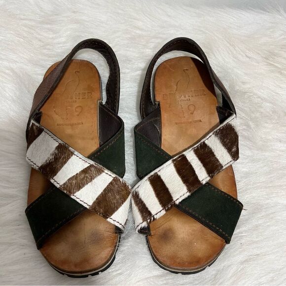 Brother Vellies‎ Tyre Green Suede Cow Hair Recycled Tire Soles Sandals -- 9 - Picture 2 of 9